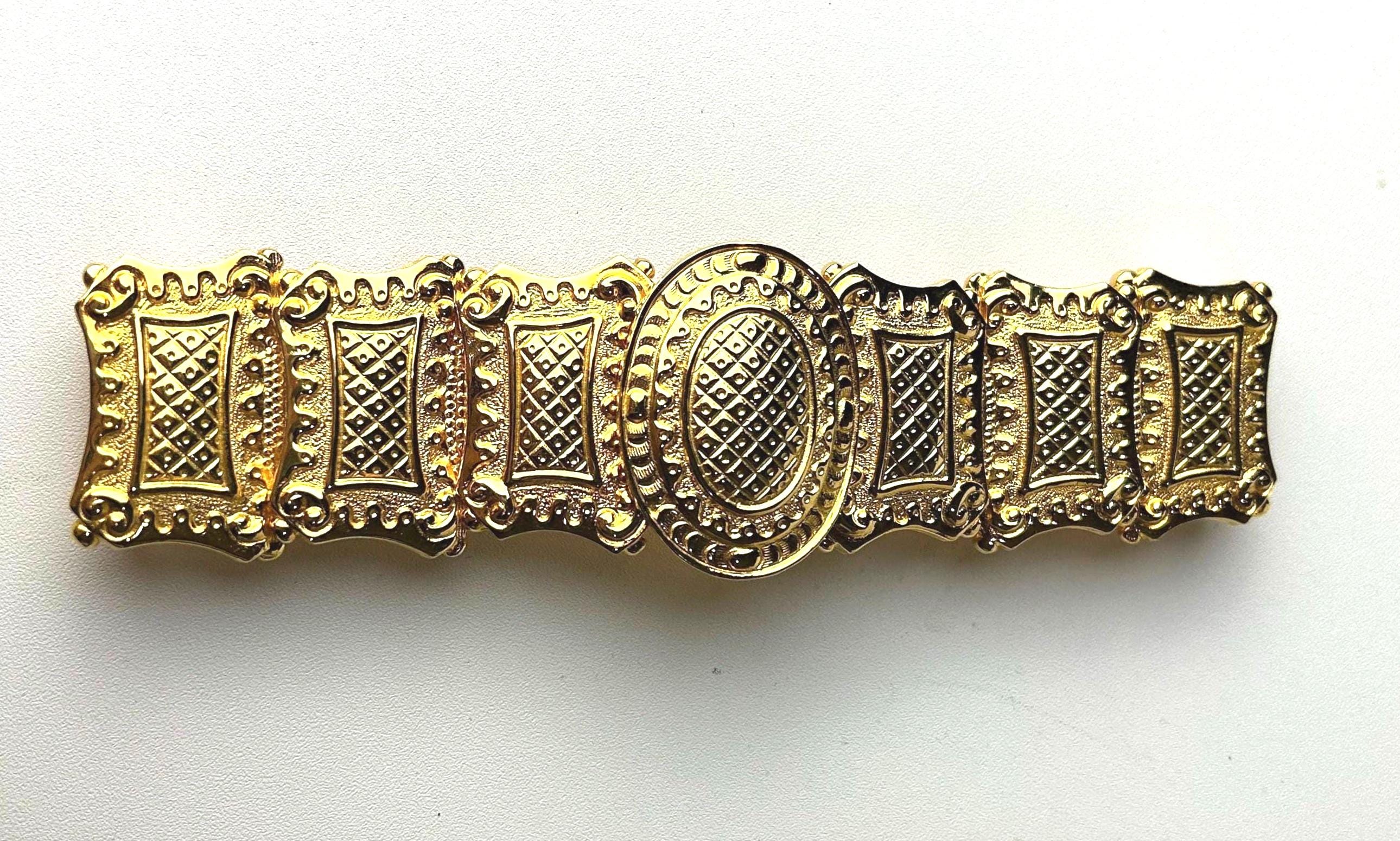 Vintage‎ Alexis Kirk Belt Buckle Gold Tone Alexis Kirk Snakeskin Belt - Vintage 1980 main image 3