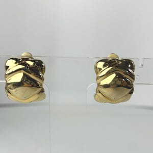 Vintage Givenchy Gold Chunky Clip On Earrings