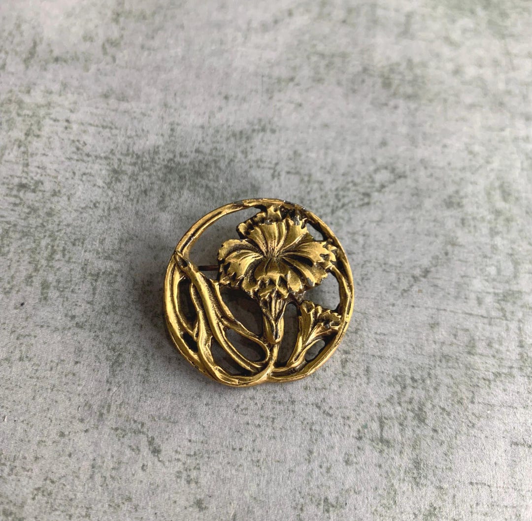 Vintage Alva Museum Replica Gold Tone Flower Brooch - Etsy