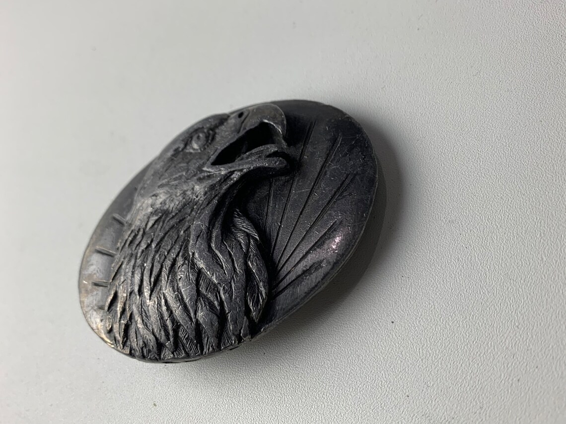 Vintage Eagle Bergamot Brass Works Silver Tone Belt Buckle Etsy