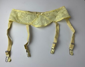 Vintage Warners Yellow Suspender / Garter Belt