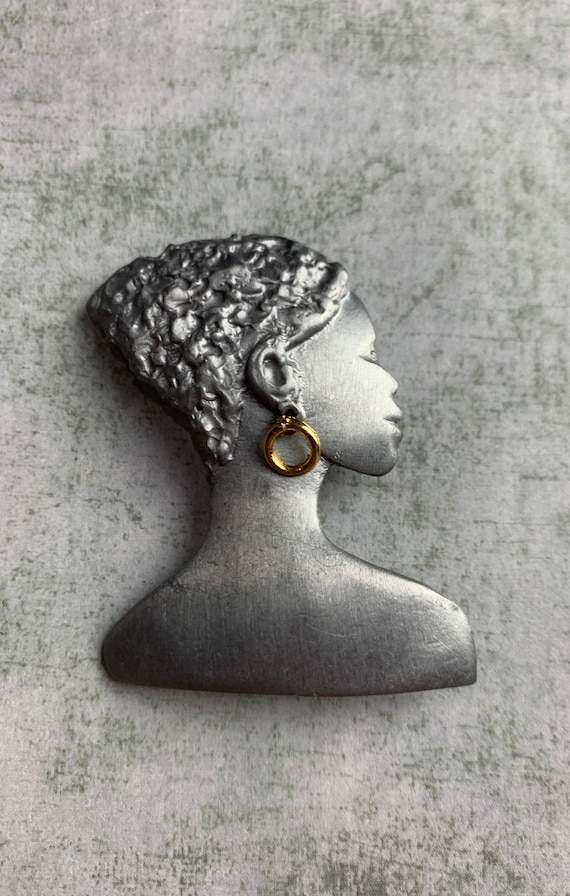 Vintage Luigi Ultra Craft African Woman Pewter Bro