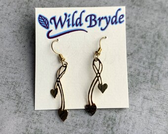 Wild Bryde Two Hearts Beat as One Gold Tone Earrings | Etsy