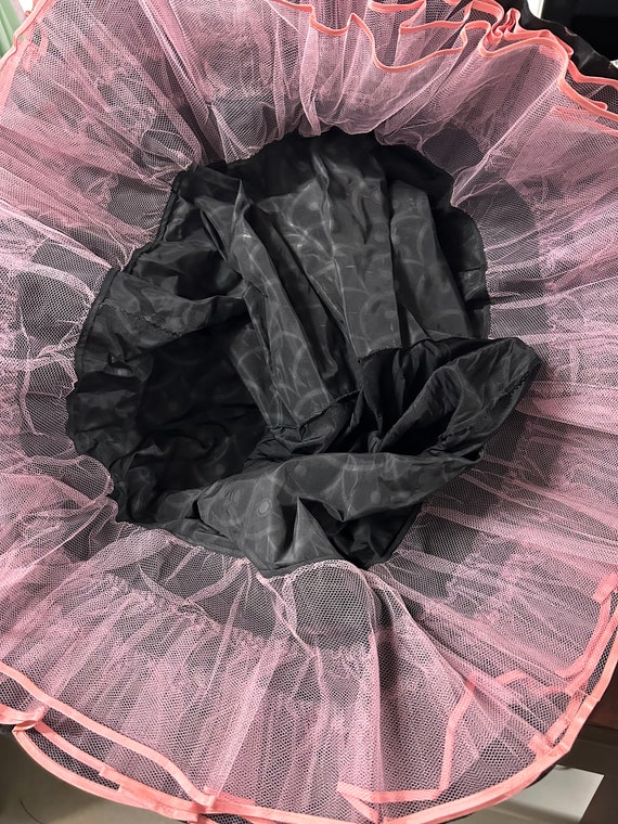 Vintage Koro Black and Pink Stiffened Crinoline P… - image 9