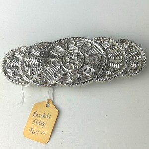 Vintage Dotty Smith Silver Two Piece Belt Buckle