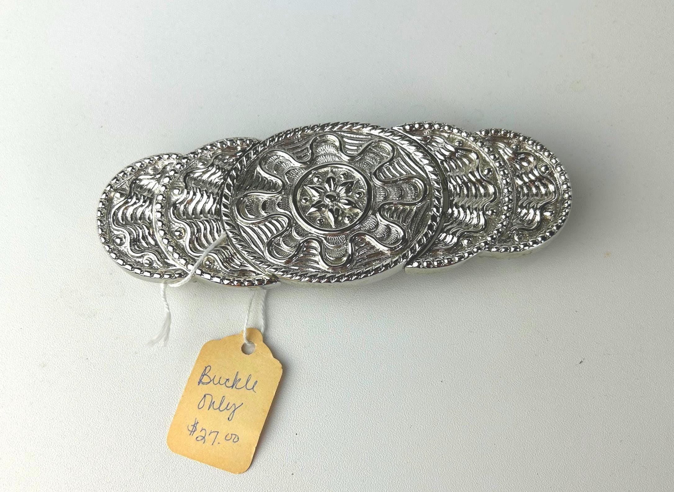 Vintage Dotty Smith Silver Two Piece Belt Buckle - Etsy