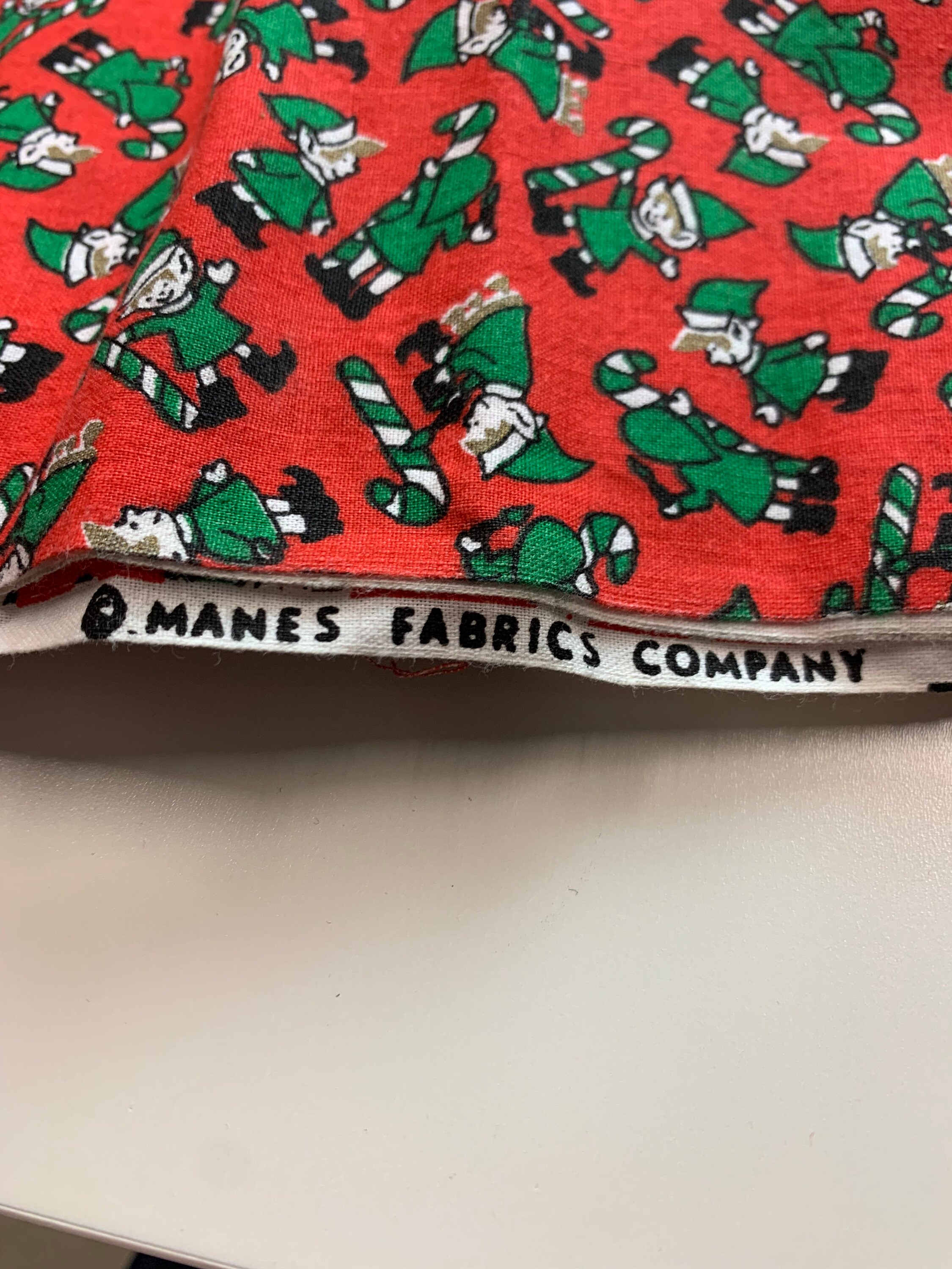 Vintage Christmas Elves Red and Green by Manes Fabric Company Fabric Etsy