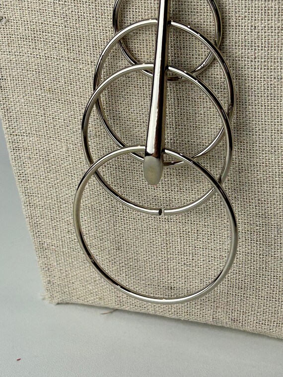 Vintage Silver Articulated Circles Necklace - image 4