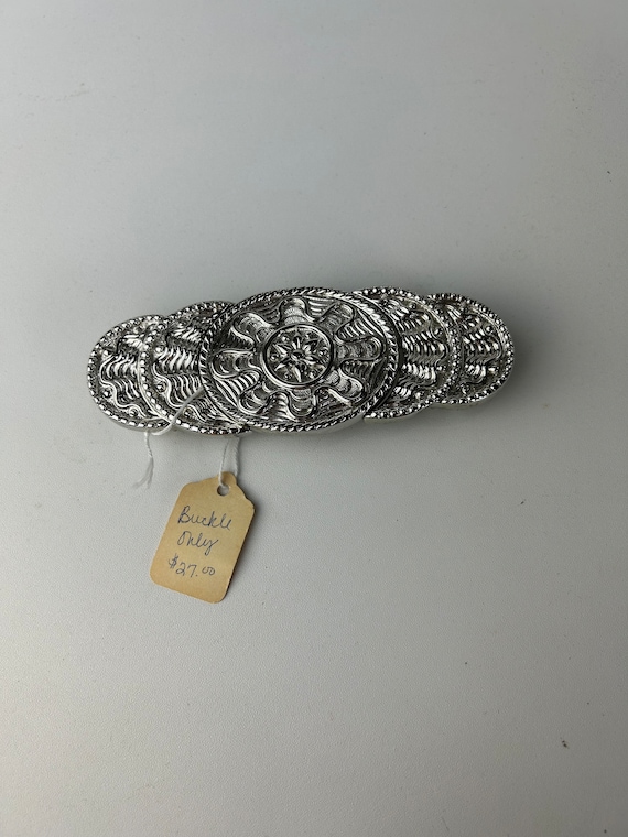 Vintage Dotty Smith Silver Two Piece Belt Buckle