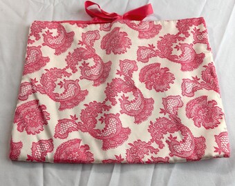 Vintage Schiaparelli Pink and White Lingerie Pouch
