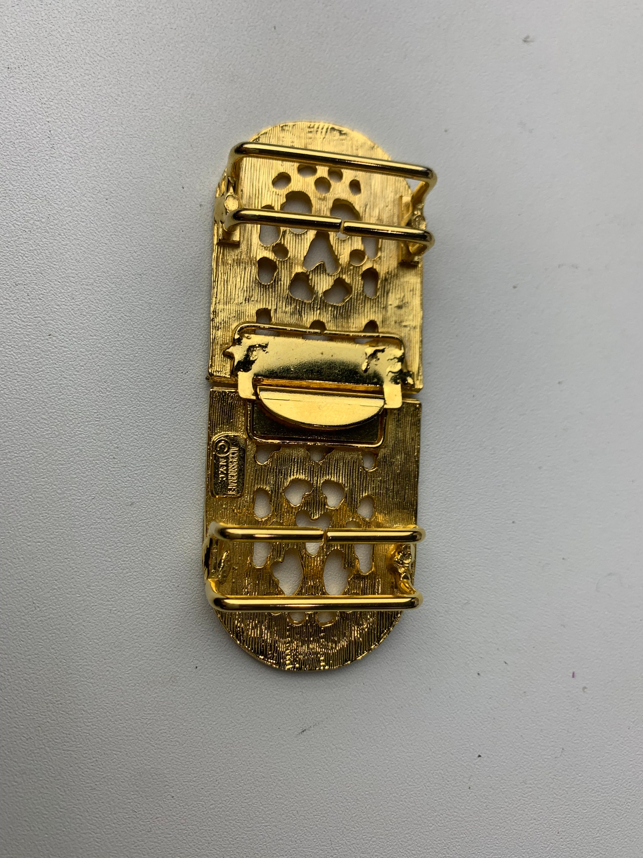 VTG Accessocraft Gold Tone Belt Fish‎ Scale Sequins Metal Ornate Buckle Etruscan Vintage Accessocraft NYC Gold Tone Etruscan Belt Buckle - Etsy main image 3