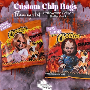 Halloween Chip Bags W/ 10 different Iconic Thrillers / Horror Characters