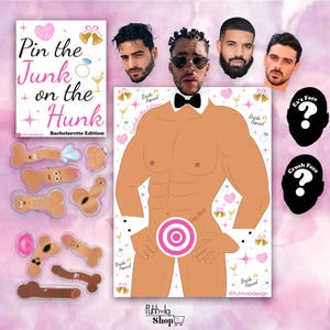 Pin The Junk on The Hunk - Bachelorette Edition - Bachelorette Game | Bachelorette Party Game