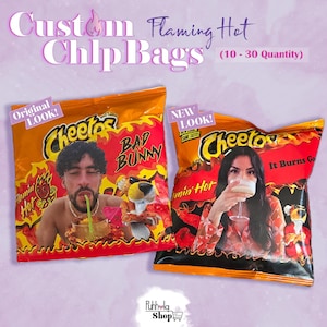 Bolsas personalizadas de Cheetos picantes: recuerdos personalizados para fiestas / 10-30 unidades (1 oz)