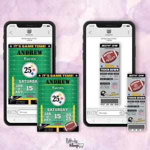 Football Themed Birthday Invitation | Steelers | E Invite | Digital Invitation | Editing is taken care of