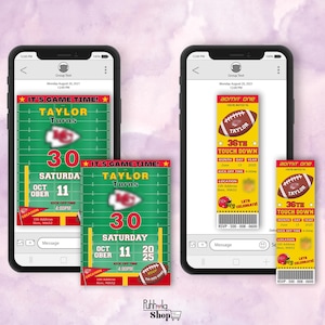 Football Themed Birthday Invitation | KC Chiefs | E-Invite | Digital Invitation | Editing is taken care of
