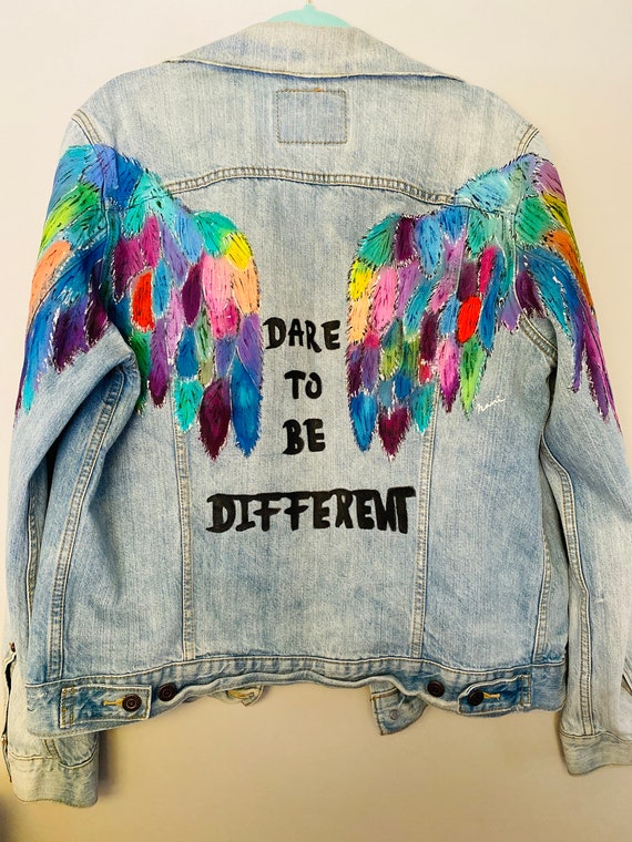 Drawn on denim jacket discount