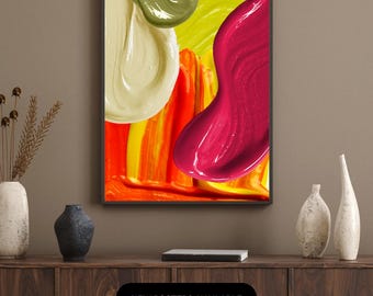 Abstract Colorful Wall Art Print: Modern Home Decor (Digital Download)
