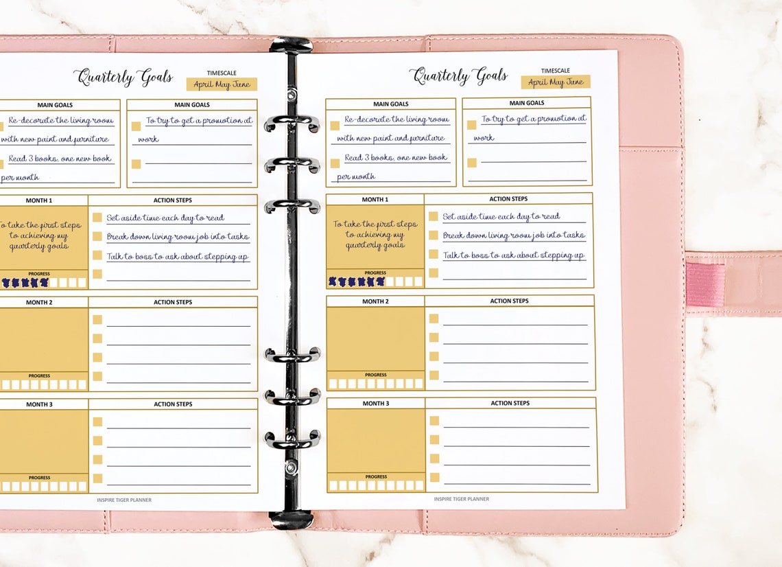 Quarterly Planner Printable Quarterly Overview Printable 3 Etsy