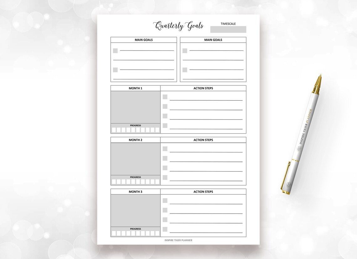 Quarterly Planner Printable Quarterly Overview Printable 3 | Etsy