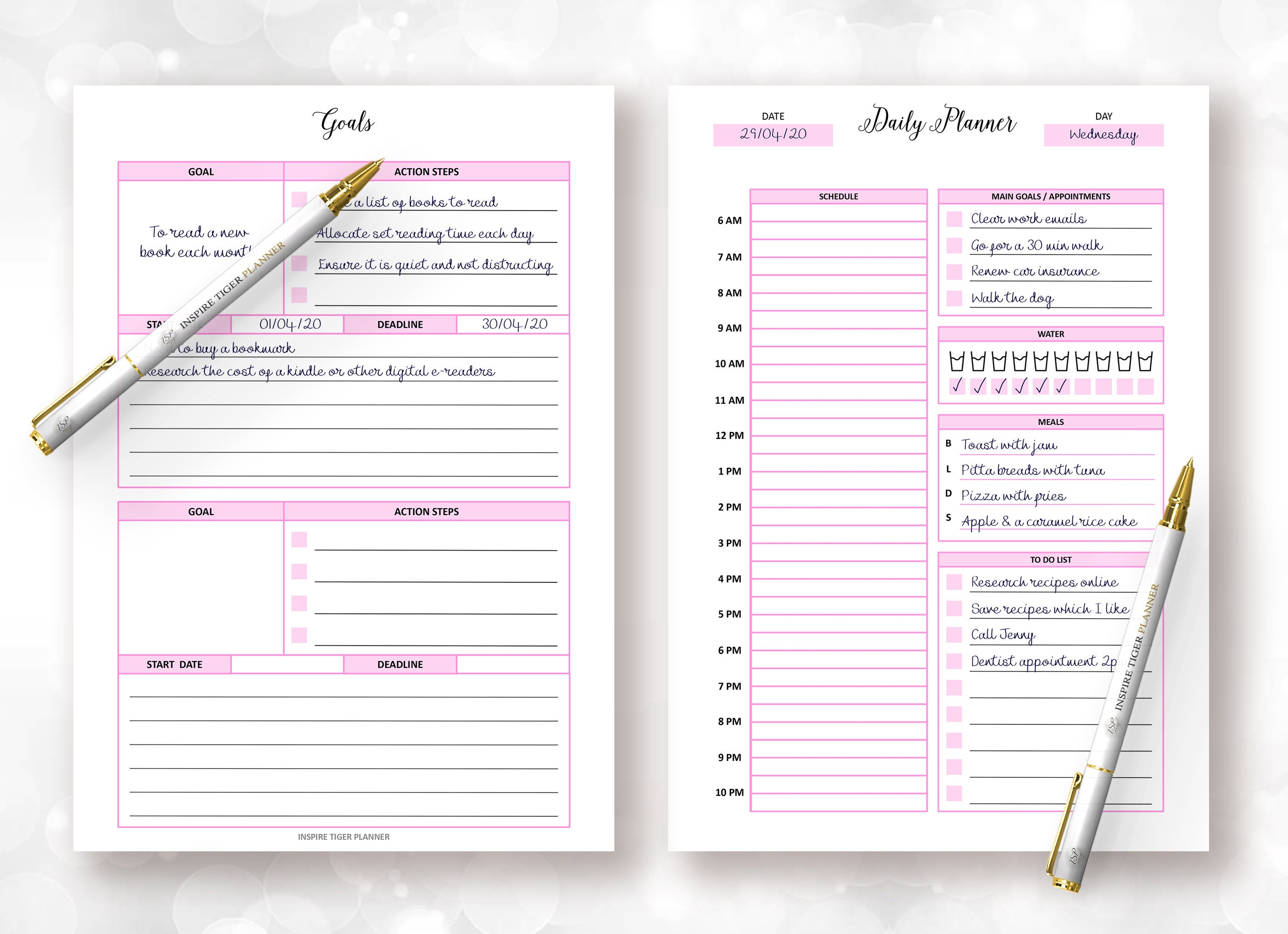 Goal Planner Printable Productivity Planner Goal Setting  Etsy