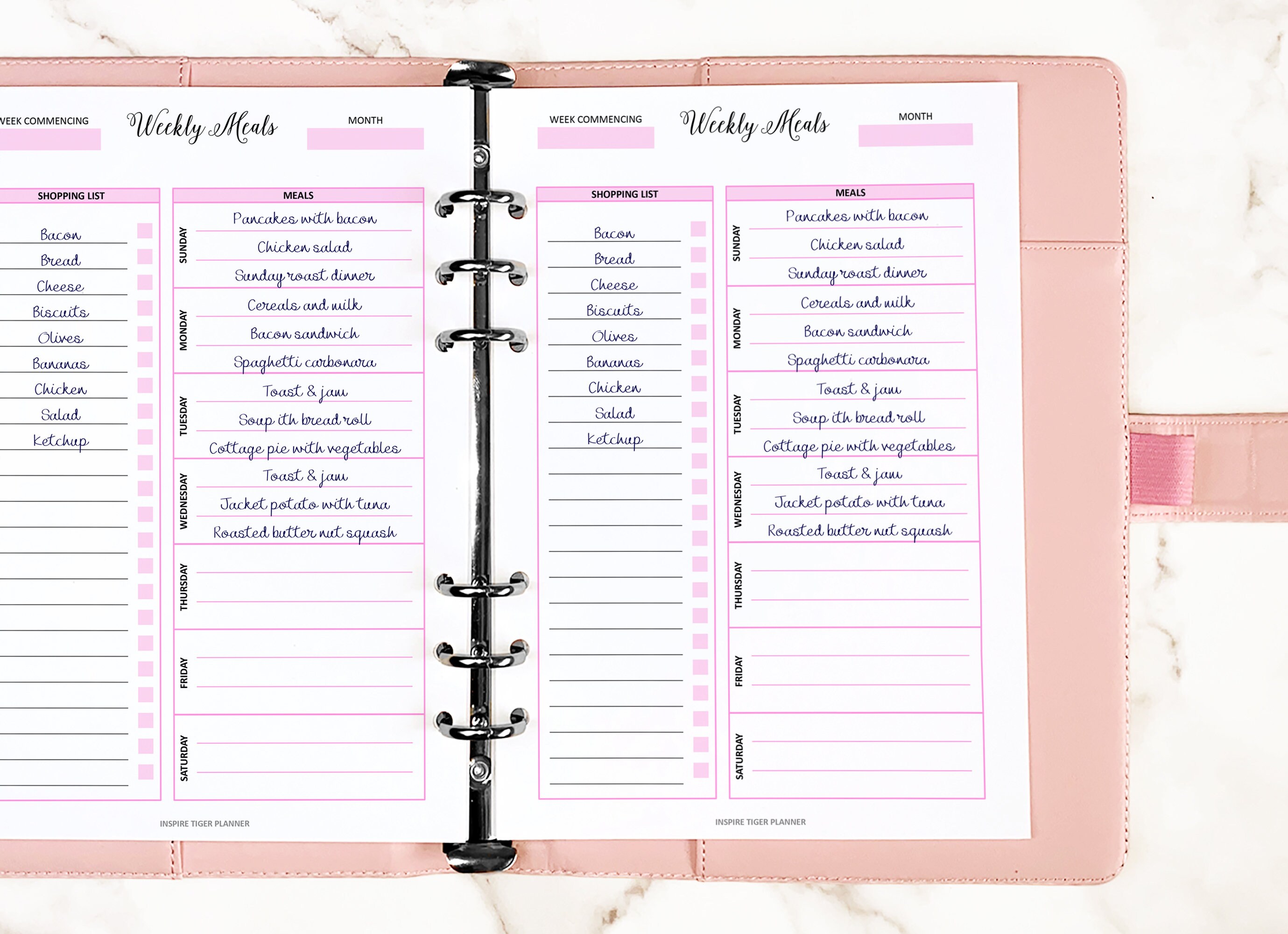 weekly meal planner printable weekly menu planner