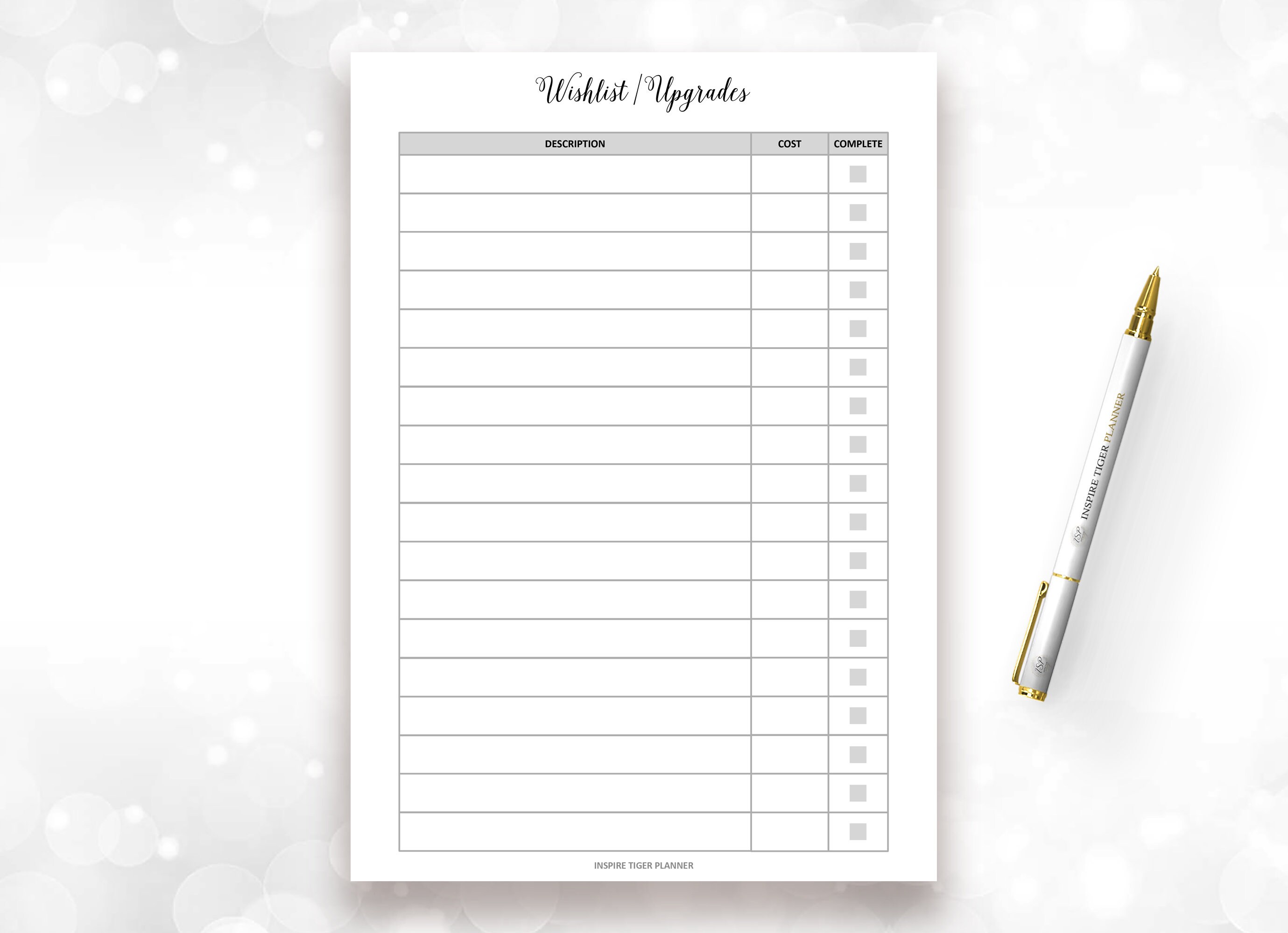 Wishlist Planner Printable Wish List Printable Upgrades PDF | Etsy
