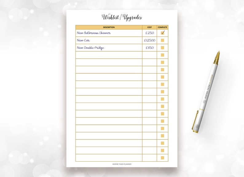 Wishlist Planner Printable Wish List Printable Upgrades PDF | Etsy