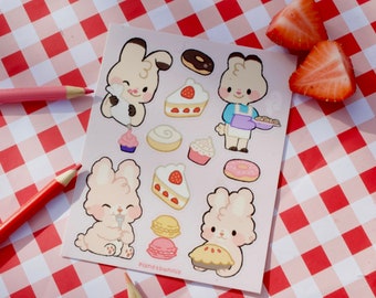 Baking Bunnies - Sticker Sheet - Water Bottle Decal