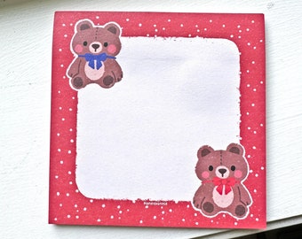 Teddy Bear Memo Pad - Sticky Pad - Bloc de notas - Lindo