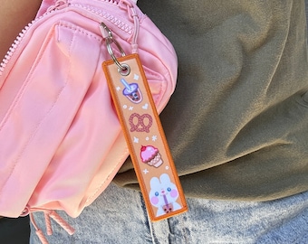 Double sideded I love little treats jet tag - keychain - cute bunny