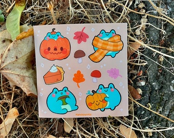 Cozy Autumn Jelly - Sticker Sheet - Frog