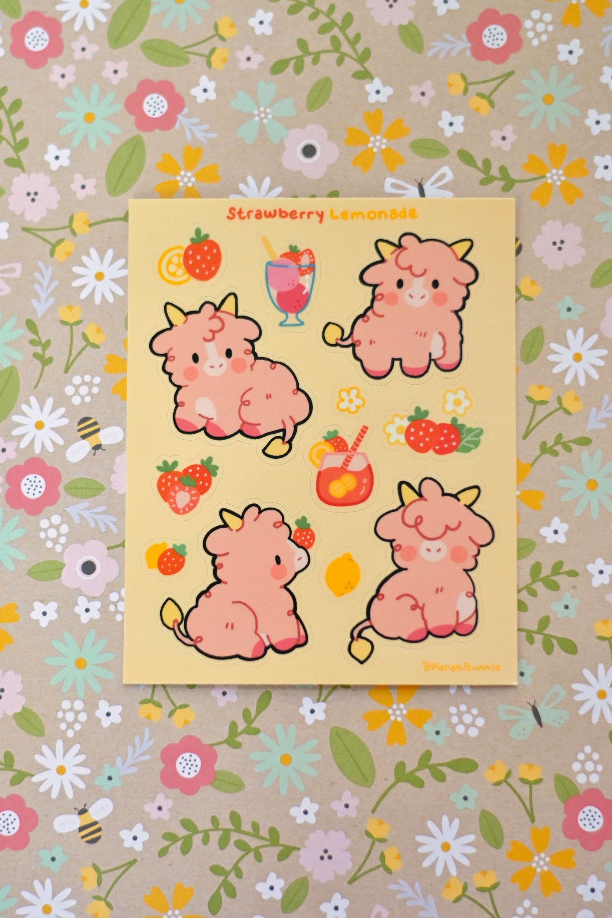 strawberry cow Sticker for Sale by sadiefarrer