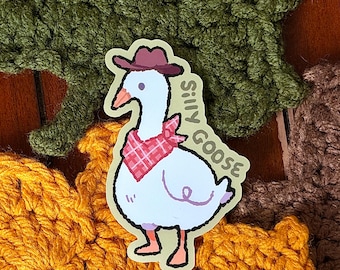 Silly Goose - Animal Sticker - Water Resistant - Vinyl Laptop decal