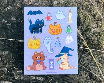 Halloween Cats - Sticker sheet - Autumn - Laptop Decal