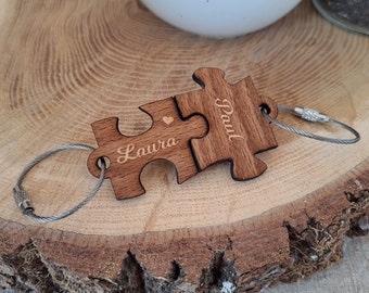 Puzzle ** Couple Keychain * * Personalized Partner Gift ** Wood ** Valentine&#39;s Day ** Birthday **Valentine&#39;s Day Gift ** Love