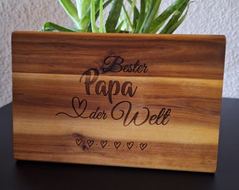 Brettchen mit Gravur|Vatertag|Bester Papa der Welt|personalisiert|Brotzeitbrett|Geburtstag|Vatertag Geschenk|Schneidebrett|Frühstücksbrett