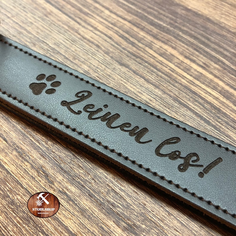 Hundehalsband aus Leder Hunter personalisiert mit Name und Telefonnummer Leinen los Hunde-IDWeihnachtsgeschenkQualität Bild 3