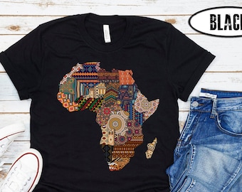 Kente Africa Continent Map, African shirt gift, Kente t shirt, Africa map shirt, Ankara shirt, Activist tee, African Countries Patterns Map