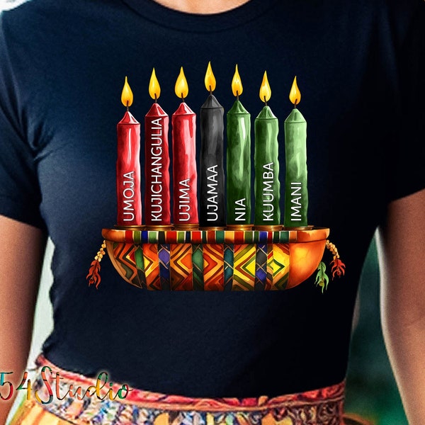 Kwanzaa Principles Habari Gani seven Candles Principles African American Holiday Family Matching Kwanzaa Blessing Kinara shirt sweatshirt 4x