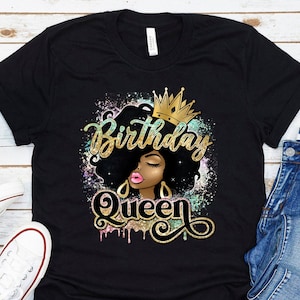 April Birthday Queen T-Shirt Birthday Queen Shirt Birthday Queen Black Woman Afro Hair Girl Melanin Queen Birthday Queen Afro Queen Shirt