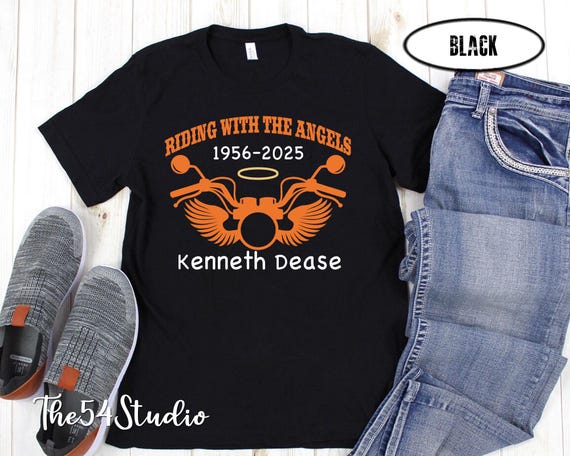 Riding With The Angels Motorcycle Tshirt, Motorcycle Memorial Shirt, Custom Motorcycle Memorial Shirt, Personalized Biker Memorial T-Shirt