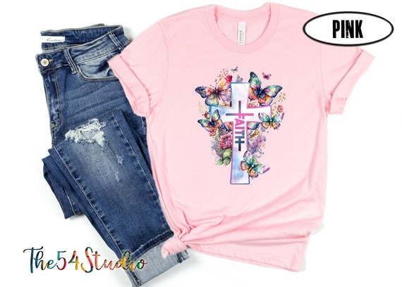 Butterfly Cross Rainbow Grace Butterfly Jesus Christian Cross Shirt Christian Gift, Faith cross butterflies, Spring Religious shirt