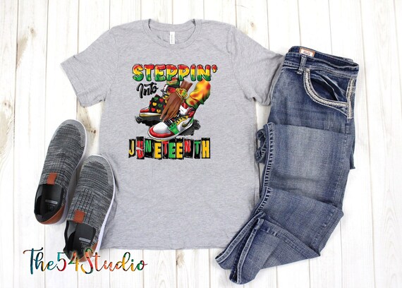 steppin into juneteenth, Black history month shirt, Black woman man shirt, Juneteenth 1865, Afro Woman Shirt, Afro Man Gift