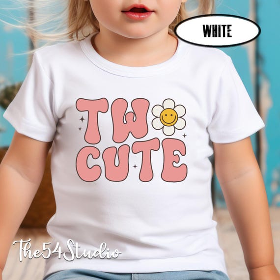 Two Cute 2nd Birthday T-shirt for Girl, Retro Groovy Birthday Girl, Two Year Old Girl Birthday Shirt, Girl's Second 2nd Birthday Gift