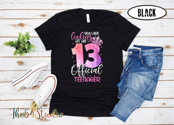 Official teenager shirt for her, 13 Birthday Shirt Girl,  13th birthday gift for her, Happy 13th birthday, 2008 shirt, Teenager Shirt