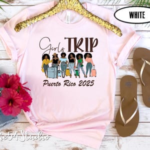 Personalize Melanin Black woman luggage Ladies Getaway Vacation Adventure Fun Together Plans Friends Therapy Travel Girls Trip Airport Shirt
