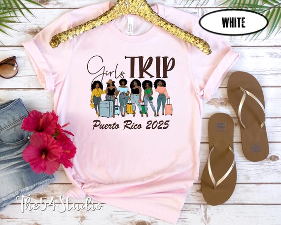Personalize Melanin Black woman luggage Ladies Getaway Vacation Adventure Fun Together Plans Friends Therapy Travel Girls Trip Airport Shirt