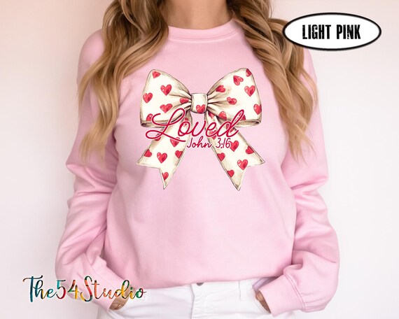 Christian Valentine Loved John 3:16 Bible Verse Sweatshirt, Christian Sweatshirt, Religious Valentine Gift, Retro Valentine Shirt
