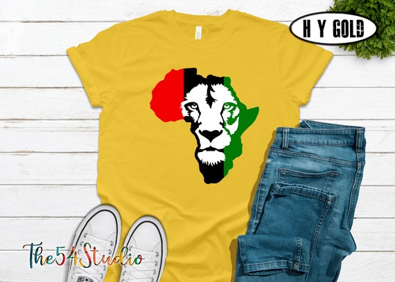 Africa Lion shirt, Africa Map with Lion Face, Black Power, King, Black King